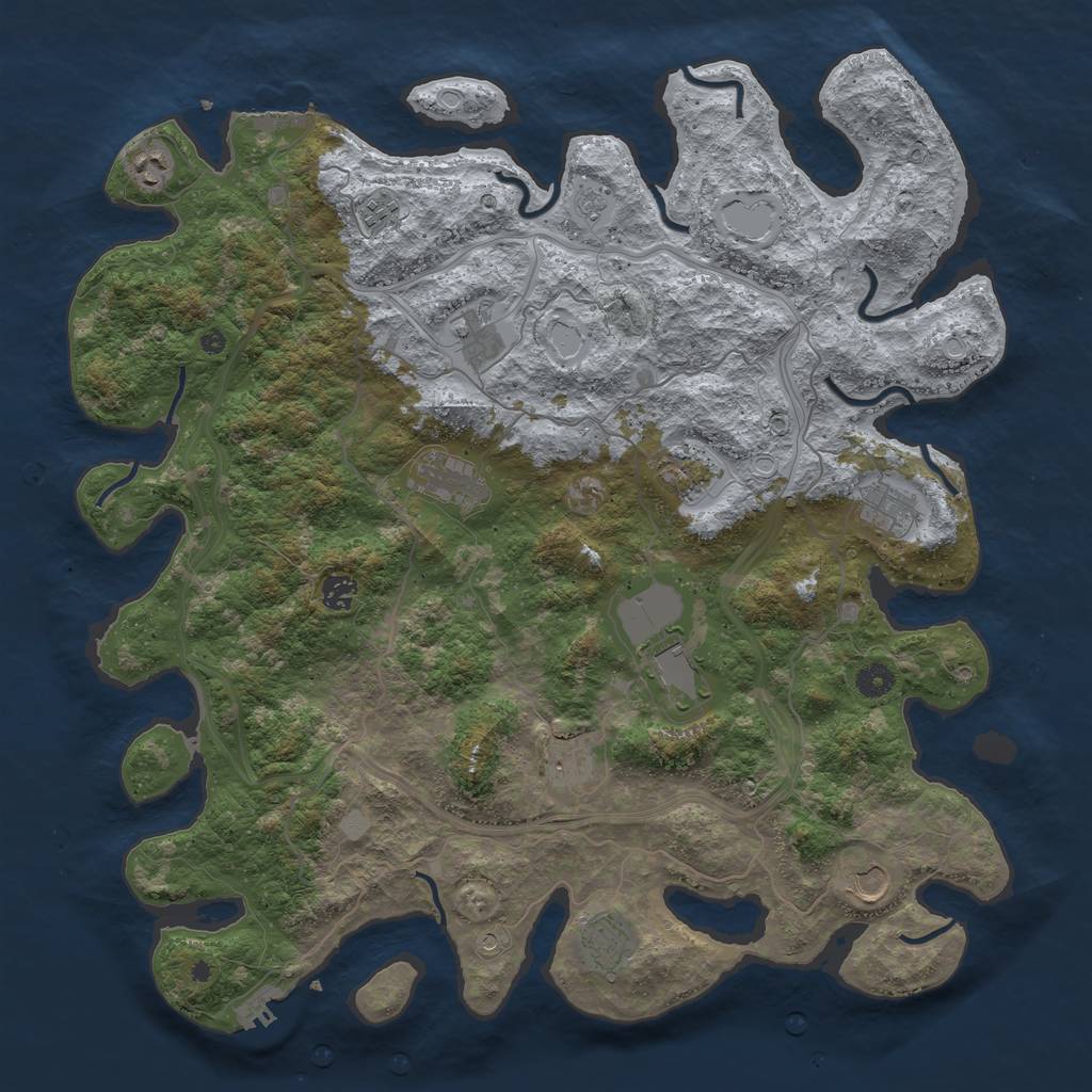 Rust Map: Procedural Map, Size: 4500, Seed: 299956515, 20 Monuments