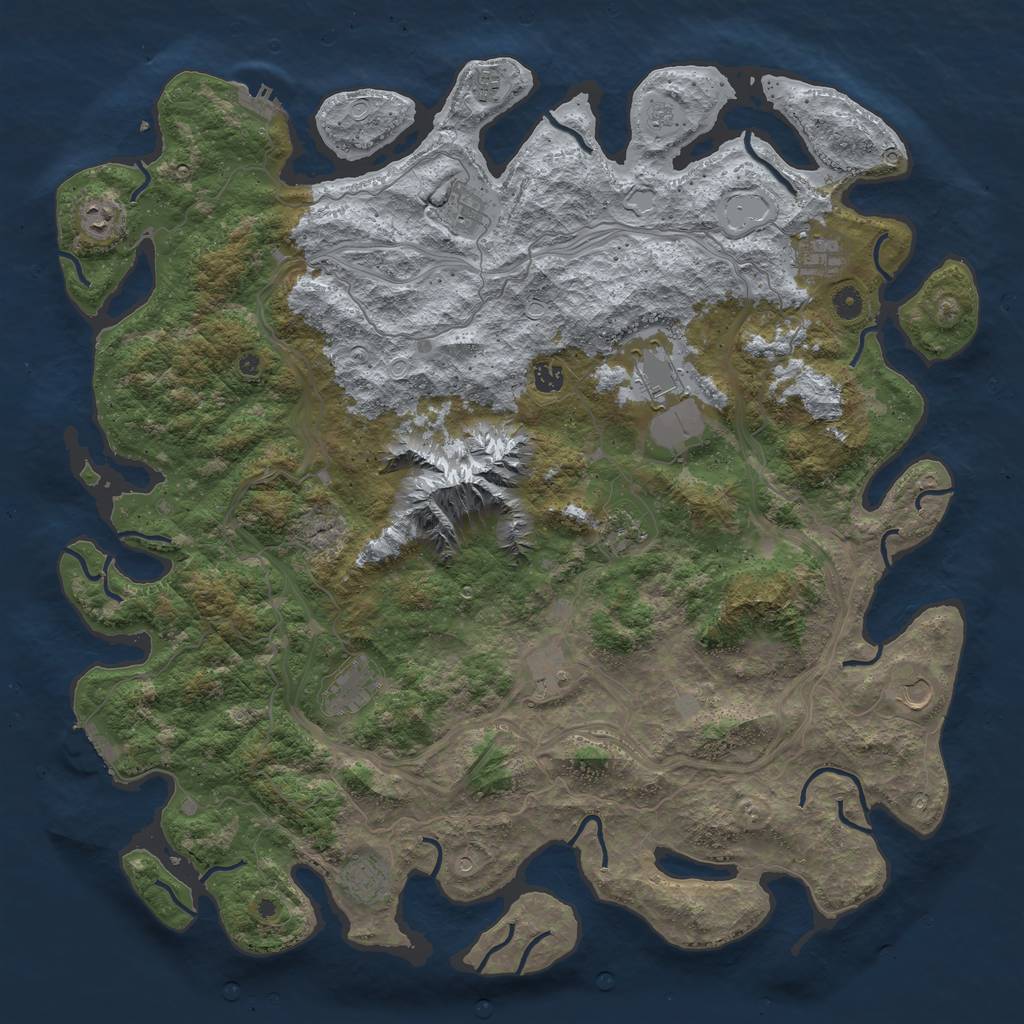 Rust Map: Procedural Map, Size: 5000, Seed: 12560, 20 Monuments