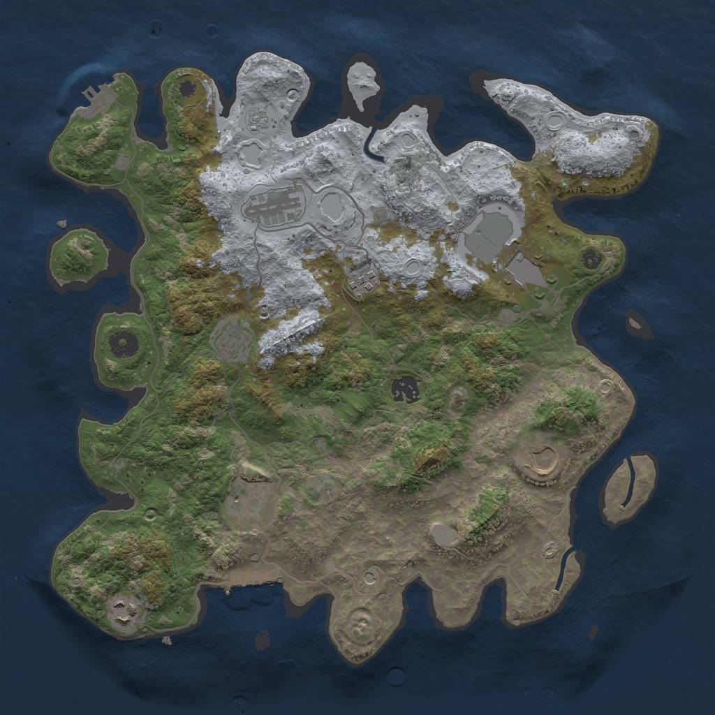 Rust Map: Procedural Map, Size: 3800, Seed: 250, 17 Monuments