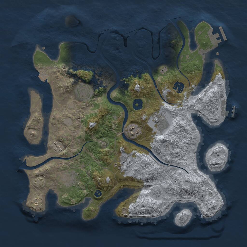 Rust Map: Procedural Map, Size: 3400, Seed: 20000, 13 Monuments