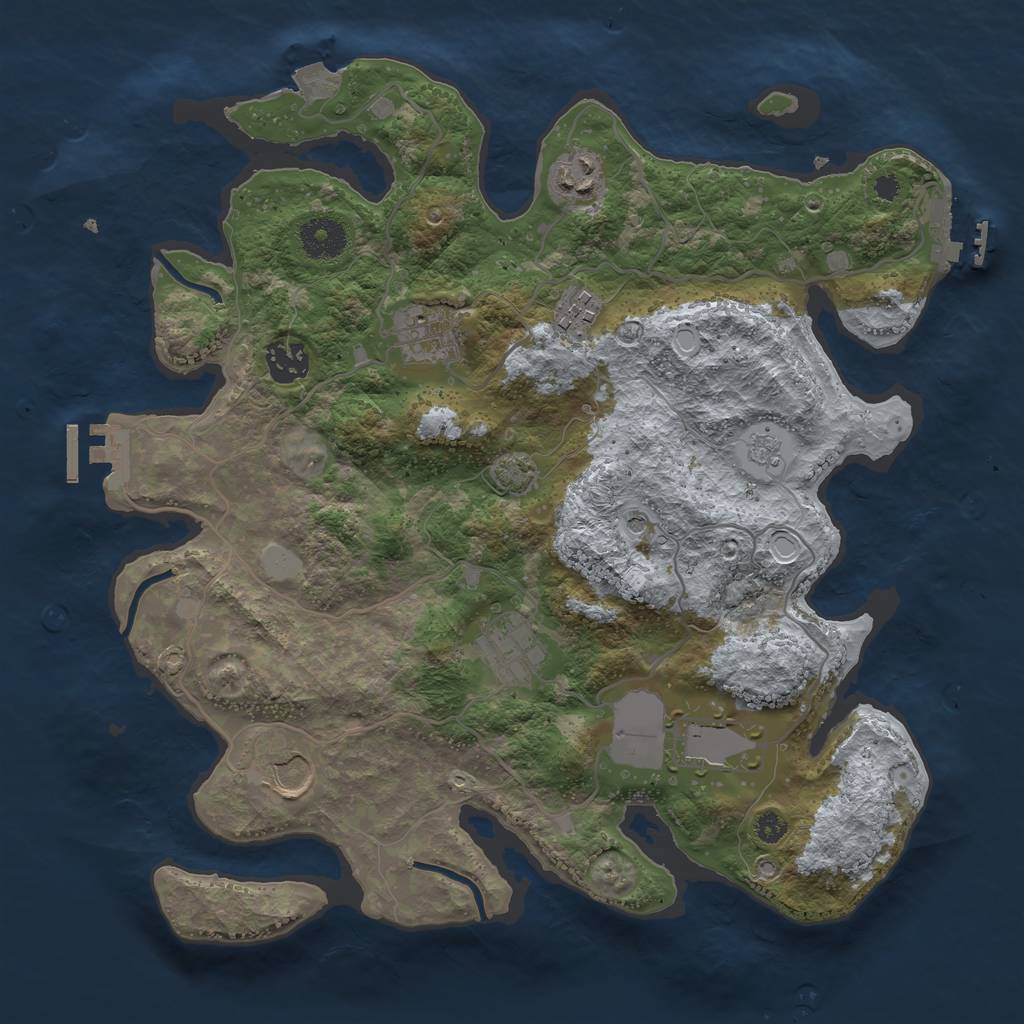 Rust Map: Procedural Map, Size: 3500, Seed: 898638538, 15 Monuments