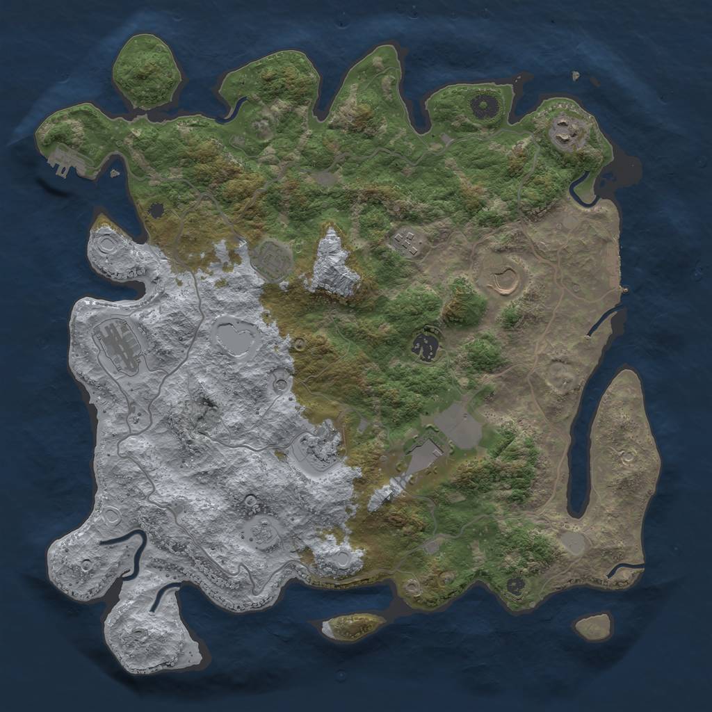 Rust Map: Procedural Map, Size: 4000, Seed: 29967212, 17 Monuments