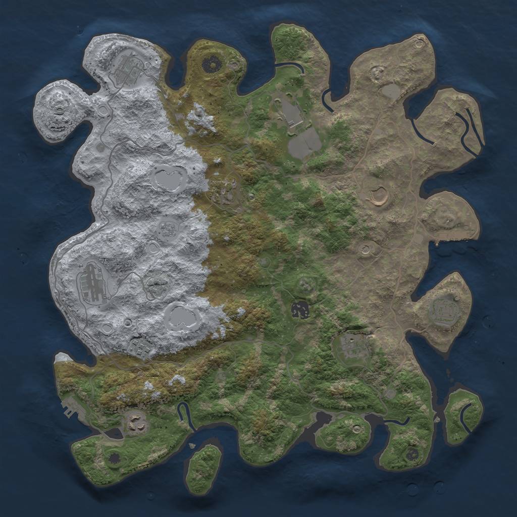 Rust Map: Procedural Map, Size: 4100, Seed: 179, 19 Monuments