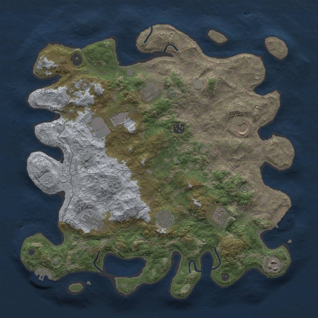 Rust Map: Procedural Map, Size: 4000, Seed: 23415, 18 Monuments