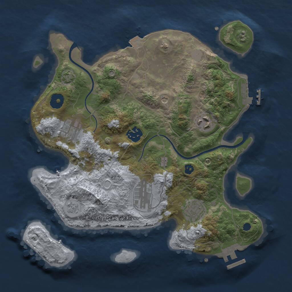 Rust Map: Procedural Map, Size: 3000, Seed: 118834881, 11 Monuments