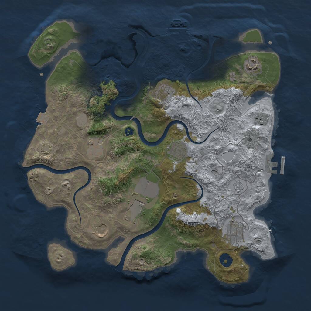 Rust Map: Procedural Map, Size: 3500, Seed: 854722548, 14 Monuments