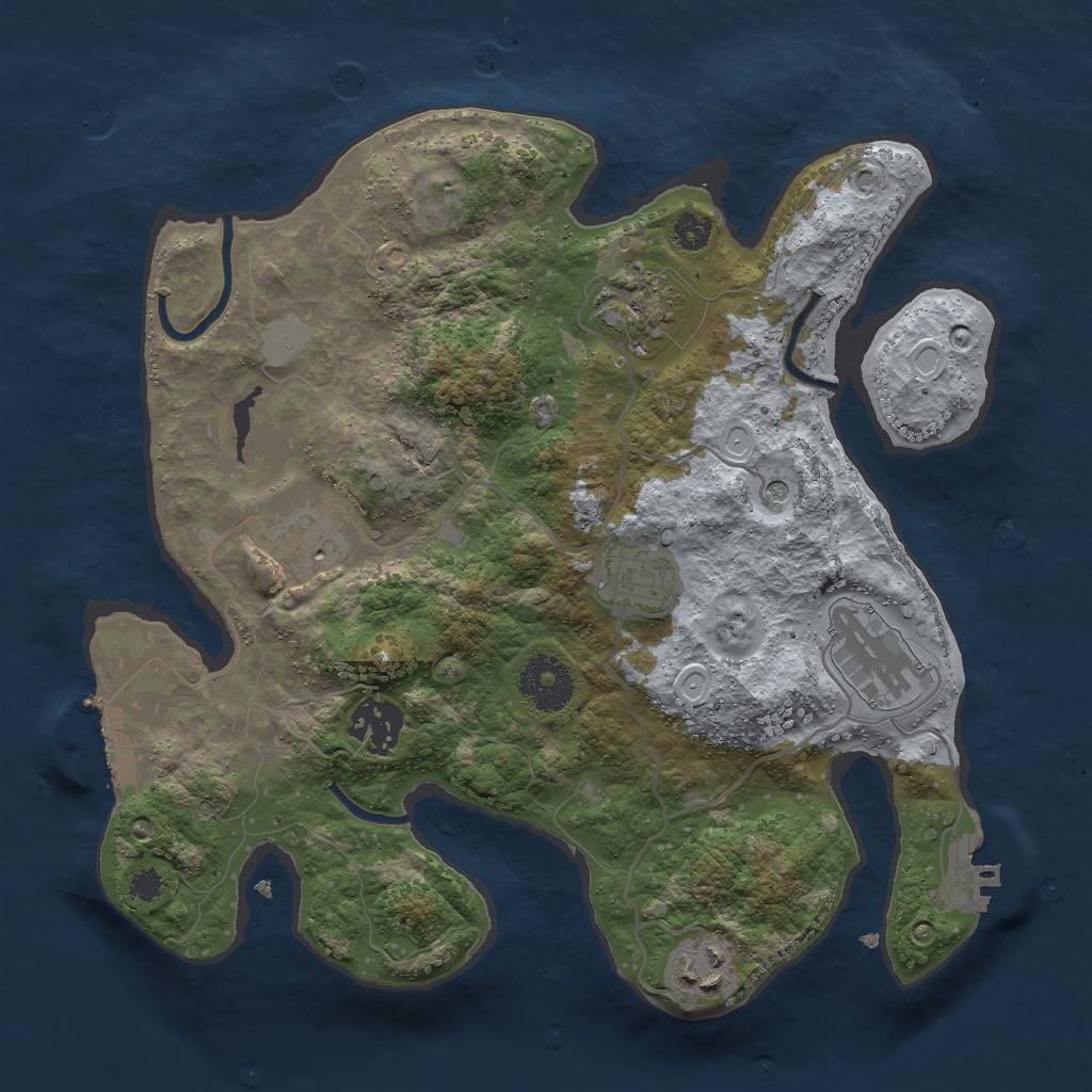 Rust Map: Procedural Map, Size: 3000, Seed: 319407799, 14 Monuments