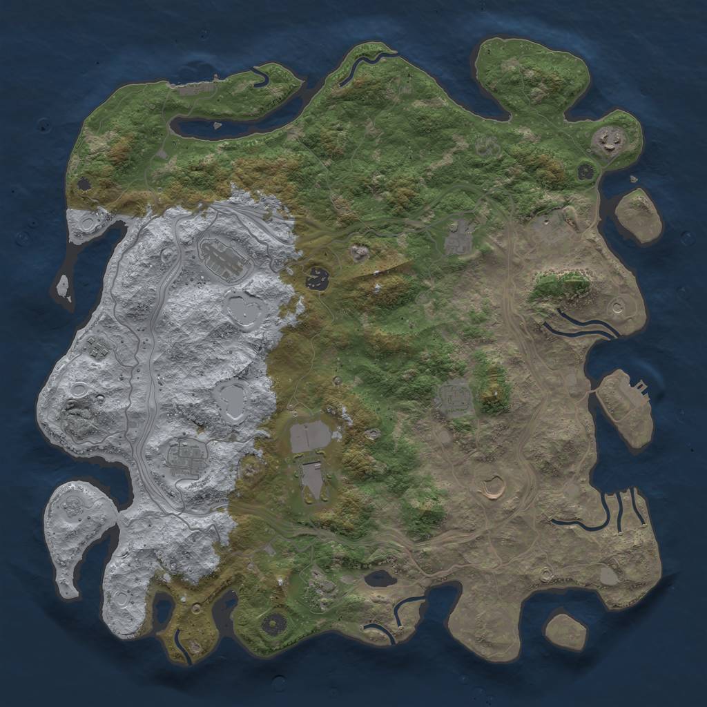 Rust Map: Procedural Map, Size: 4500, Seed: 1512011141, 20 Monuments