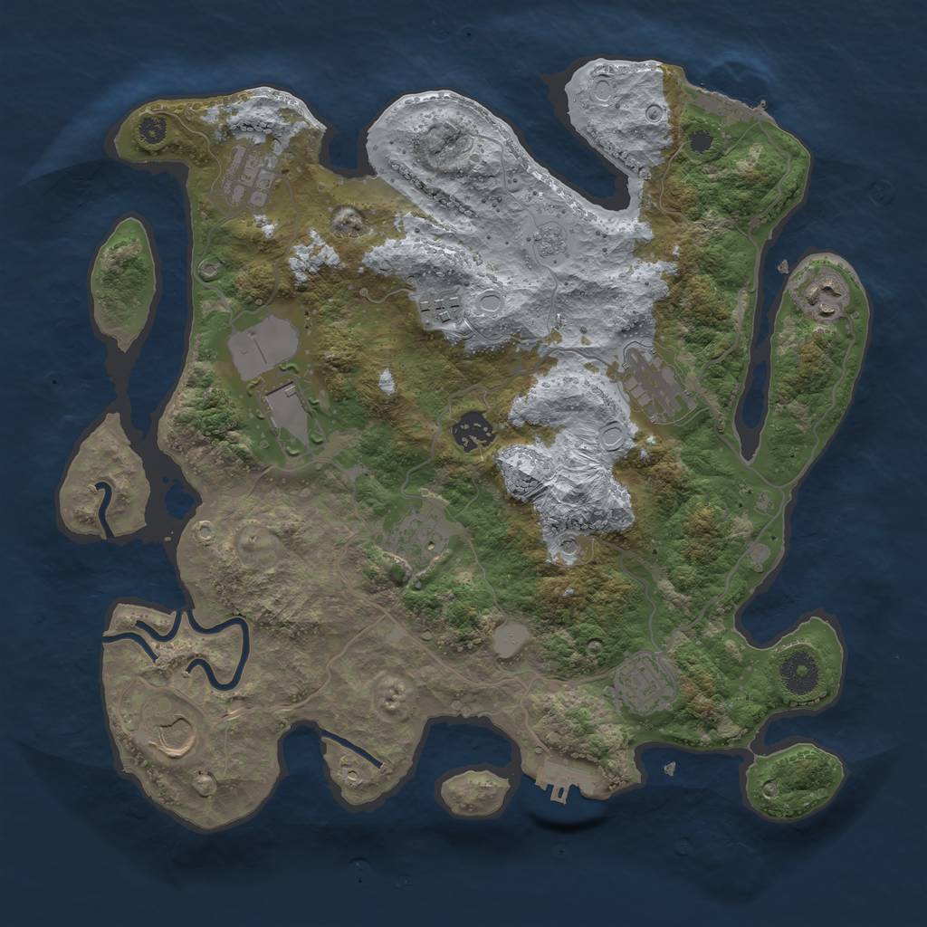 Rust Map: Procedural Map, Size: 3500, Seed: 109982, 18 Monuments