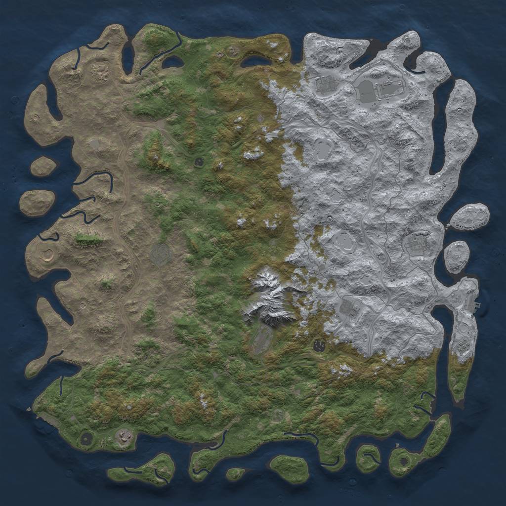 Rust Map: Procedural Map, Size: 6000, Seed: 12868, 20 Monuments