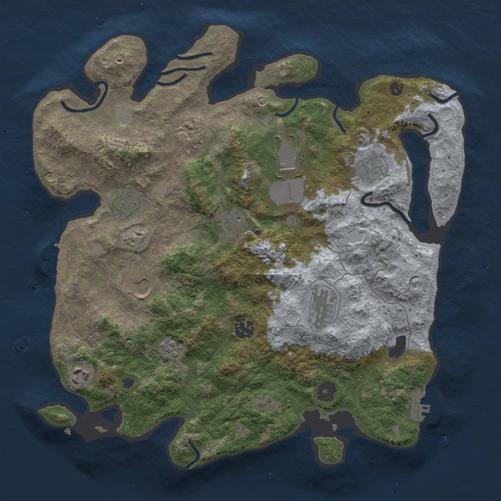 Rust Map: Procedural Map, Size: 3750, Seed: 867864242, 19 Monuments