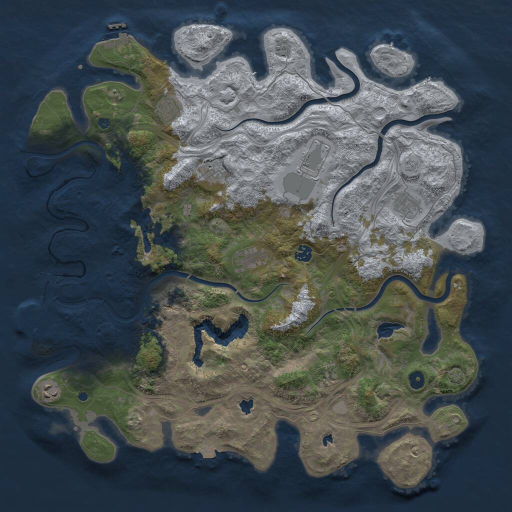 Rust Map: Procedural Map, Size: 4500, Seed: 1587664954, 15 Monuments