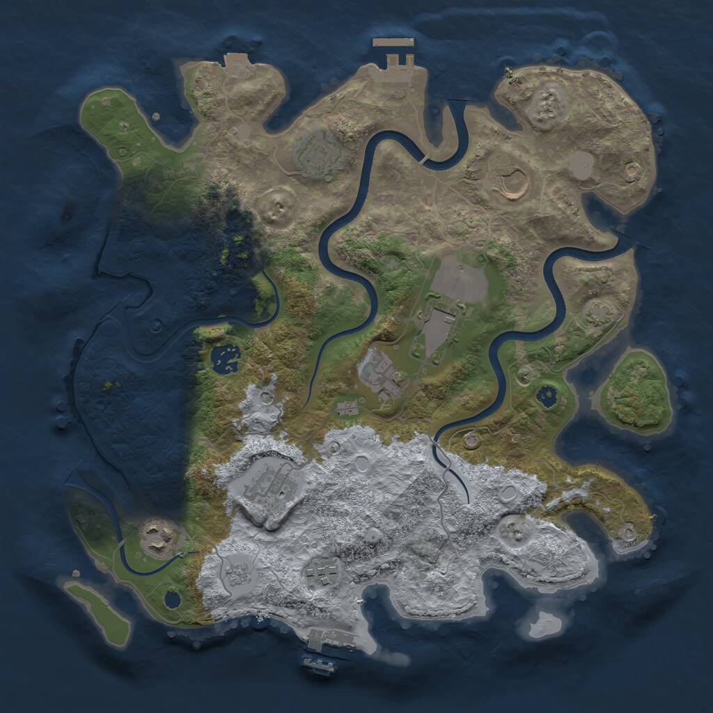 Rust Map: Procedural Map, Size: 3500, Seed: 78495996, 14 Monuments
