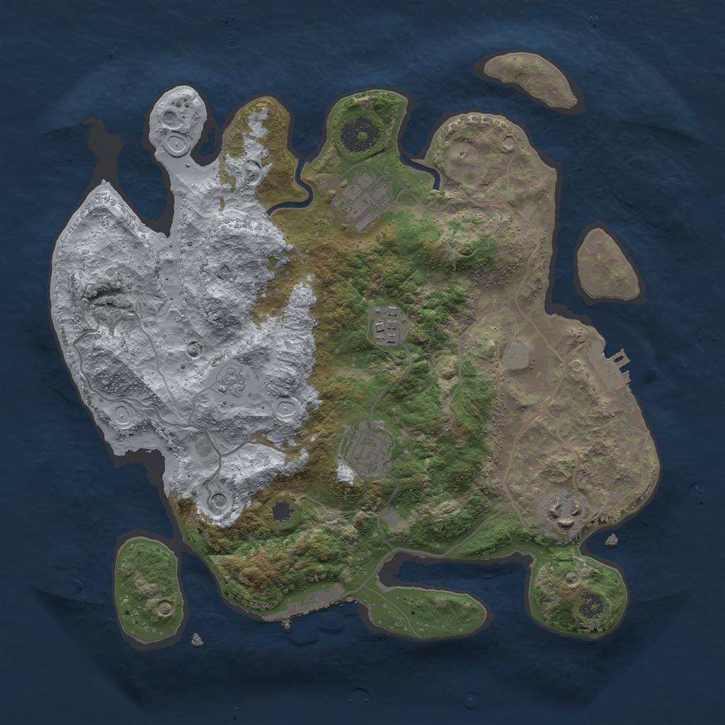 Rust Map: Procedural Map, Size: 3000, Seed: 8726432, 13 Monuments