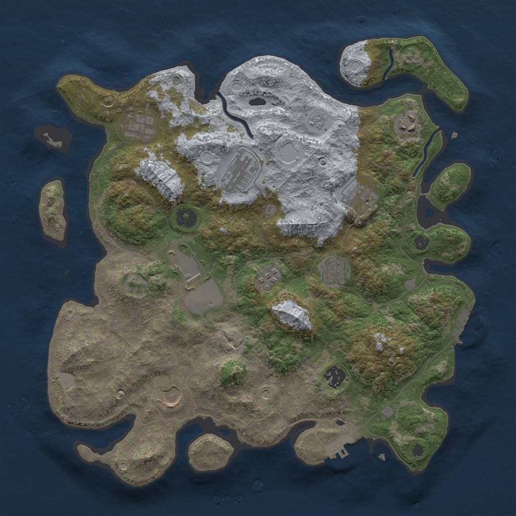 Rust Map: Procedural Map, Size: 3750, Seed: 315504337, 18 Monuments