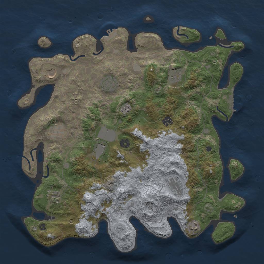 Rust Map: Procedural Map, Size: 4000, Seed: 1082033791, 19 Monuments
