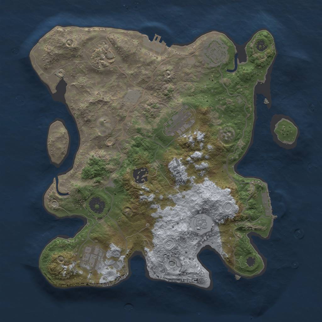 Rust Map: Procedural Map, Size: 3000, Seed: 94396, 14 Monuments