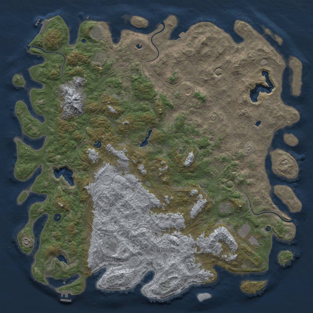 Rust Map: Procedural Map, Size: 6000, Seed: 1923756923, 17 Monuments