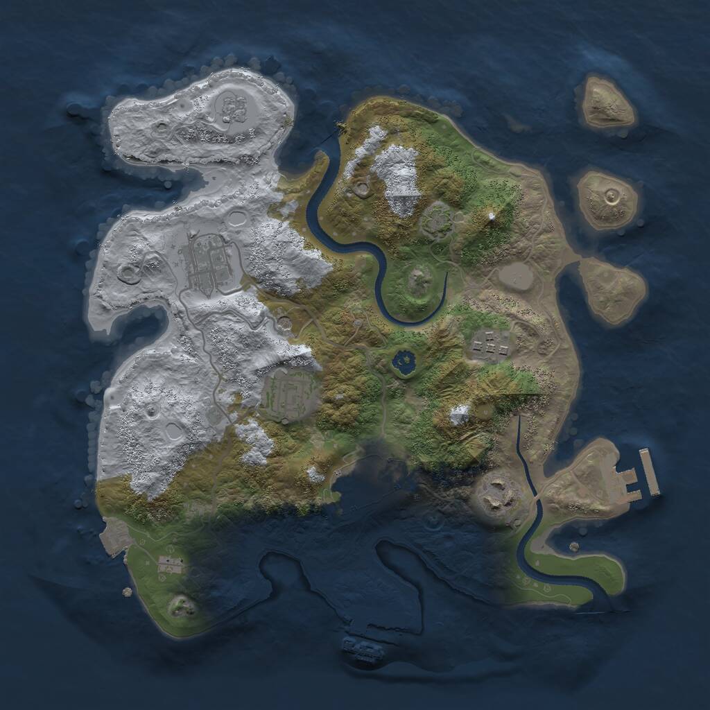 Rust Map: Procedural Map, Size: 3000, Seed: 1331147320, 11 Monuments