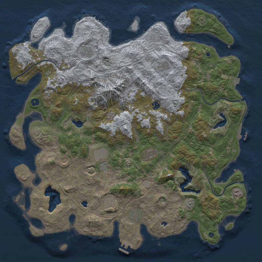 Rust Map: Procedural Map, Size: 5000, Seed: 153092014, 17 Monuments