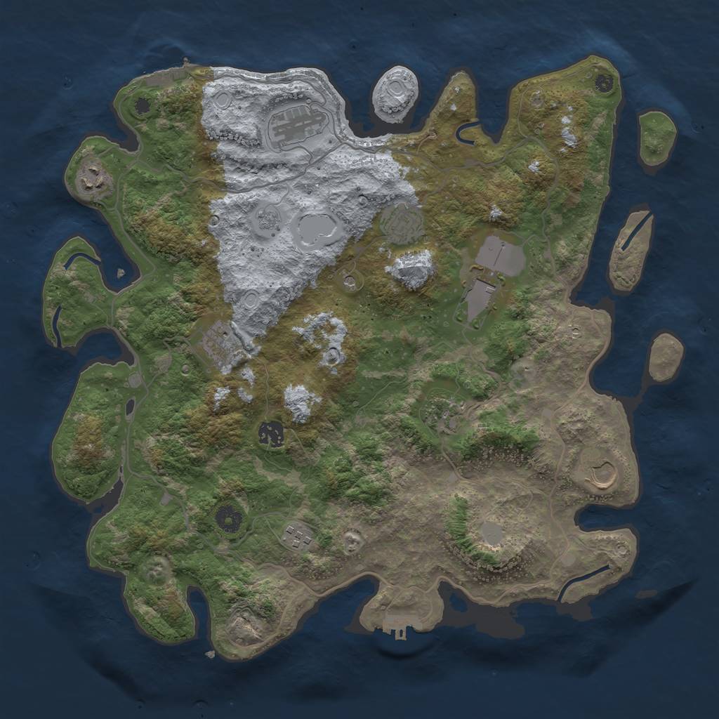 Rust Map: Procedural Map, Size: 4000, Seed: 1114394793, 18 Monuments