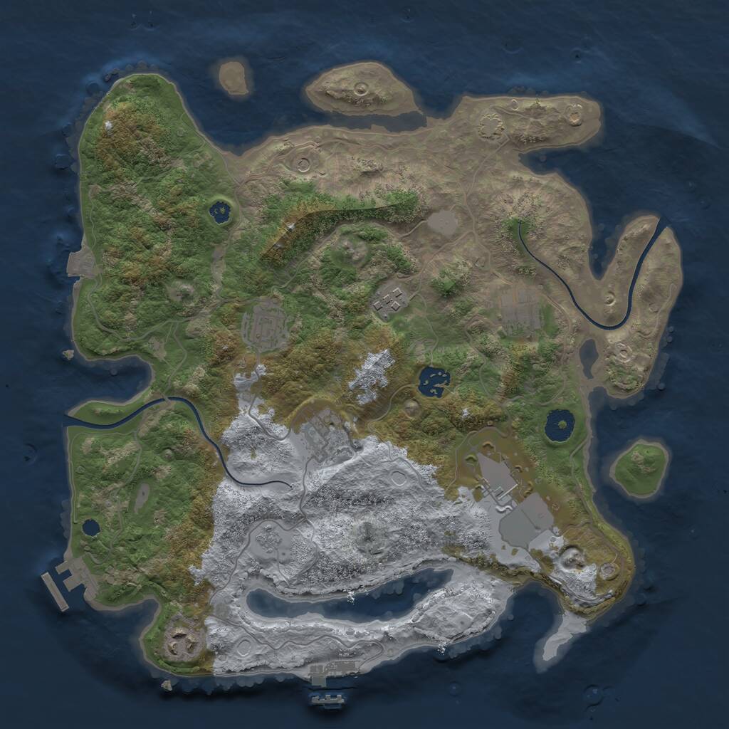 Rust Map: Procedural Map, Size: 3500, Seed: 87683898, 13 Monuments