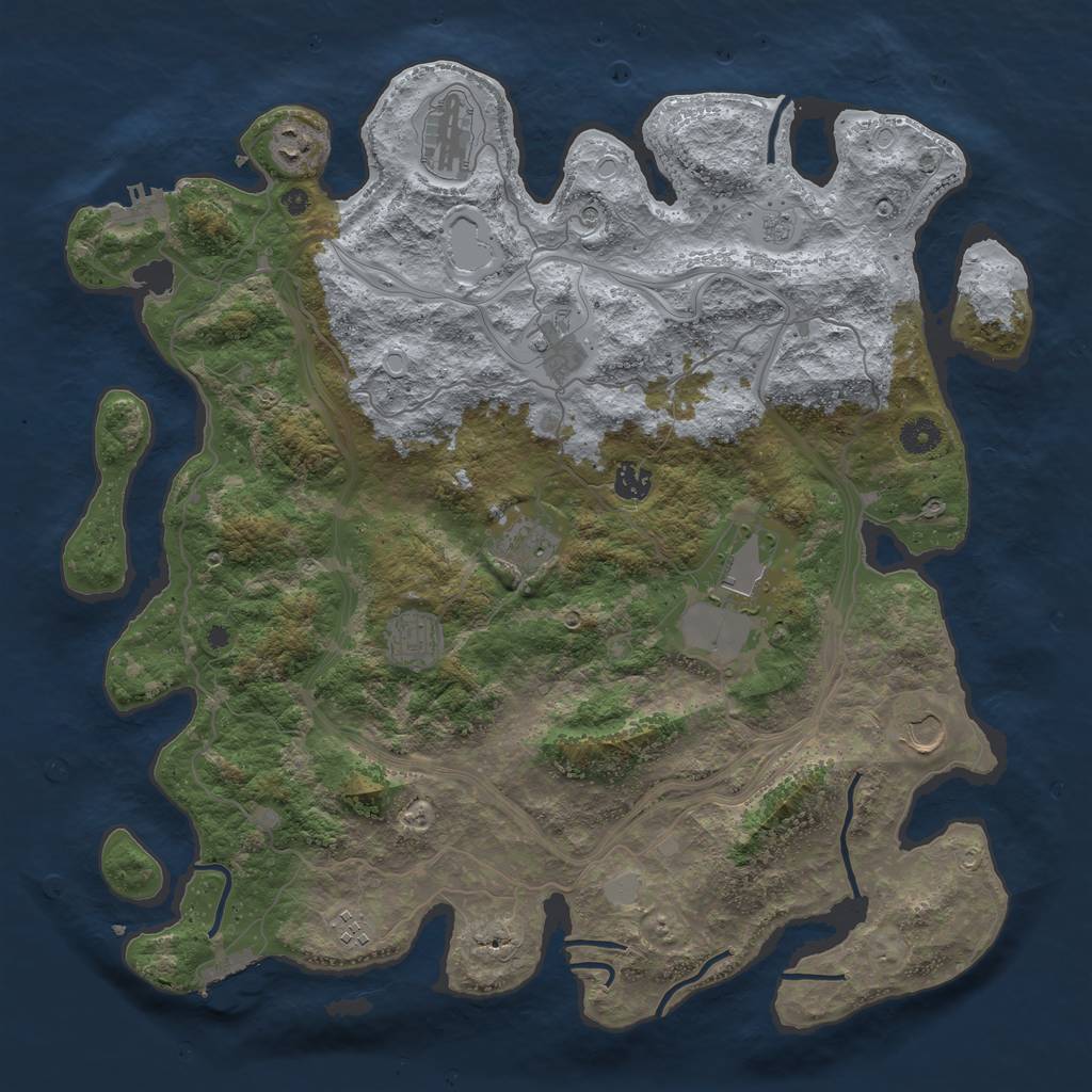 Rust Map: Procedural Map, Size: 4250, Seed: 1646399970, 18 Monuments