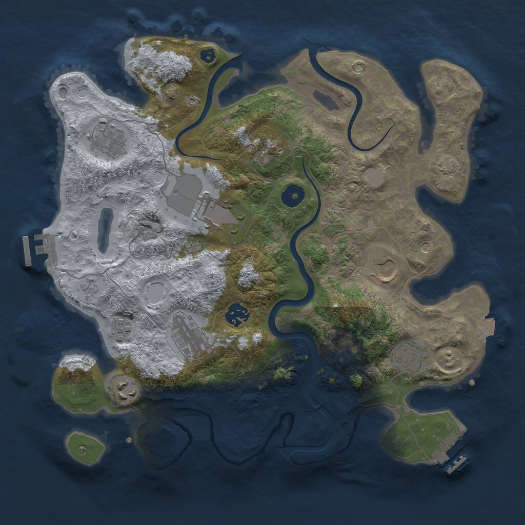 Rust Map: Procedural Map, Size: 3500, Seed: 735909096, 15 Monuments