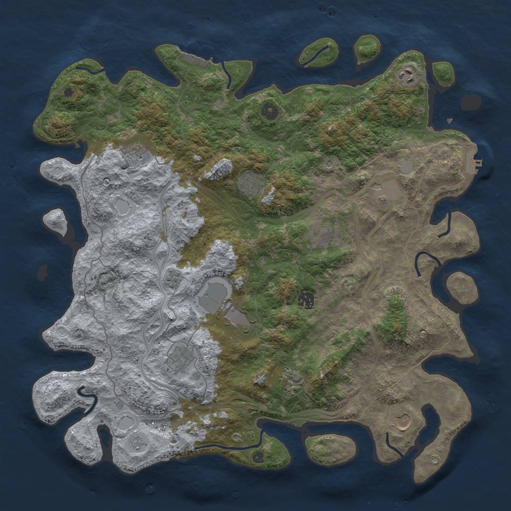 Rust Map: Procedural Map, Size: 4500, Seed: 57452, 20 Monuments