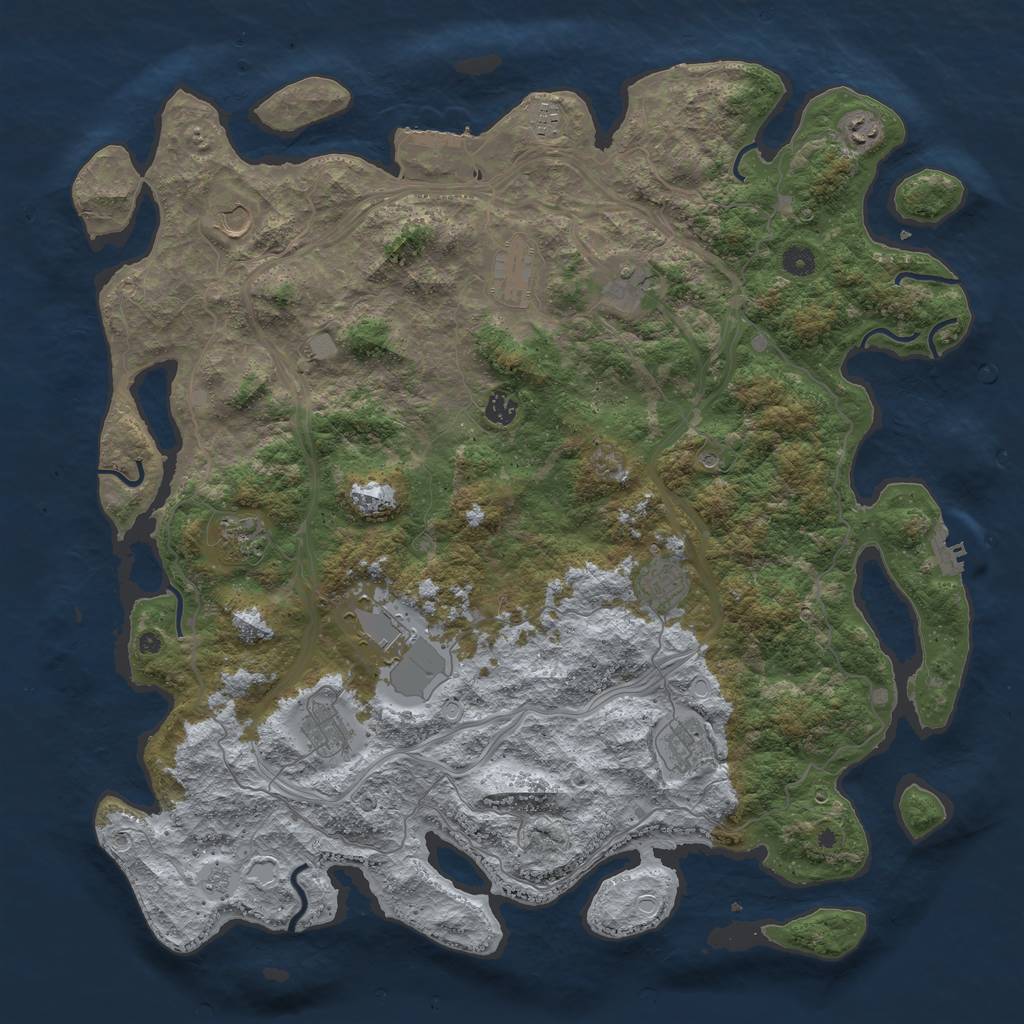 Rust Map: Procedural Map, Size: 4800, Seed: 547638857, 20 Monuments