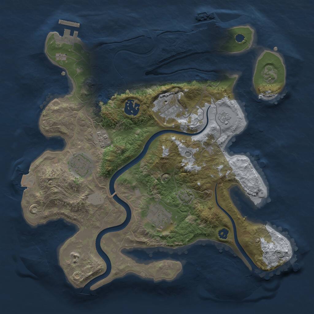 Rust Map: Procedural Map, Size: 3000, Seed: 1197227336, 11 Monuments