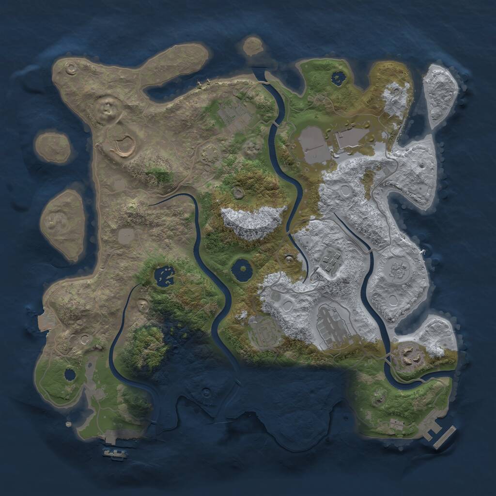 Rust Map: Procedural Map, Size: 3500, Seed: 71606649, 14 Monuments