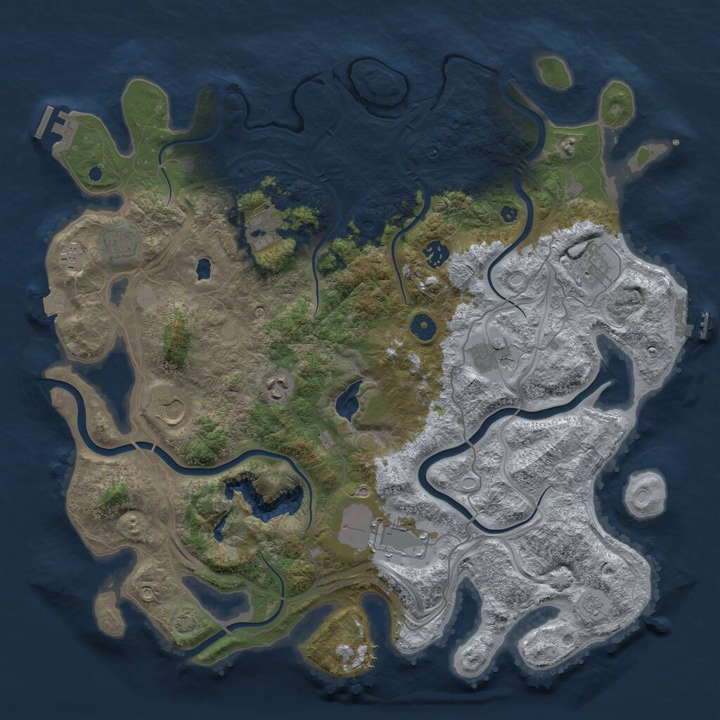 Rust Map: Procedural Map, Size: 4250, Seed: 318378017, 15 Monuments