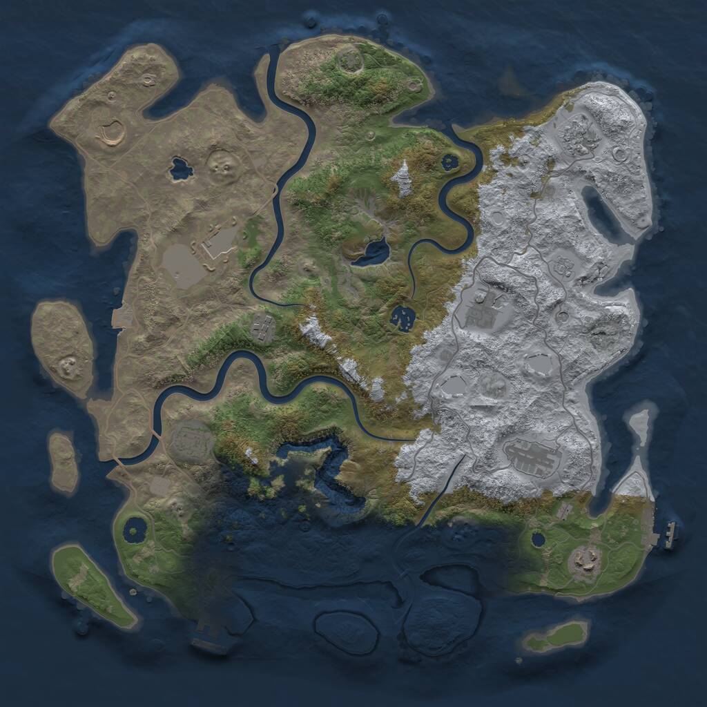 Rust Map: Procedural Map, Size: 4200, Seed: 621922, 15 Monuments