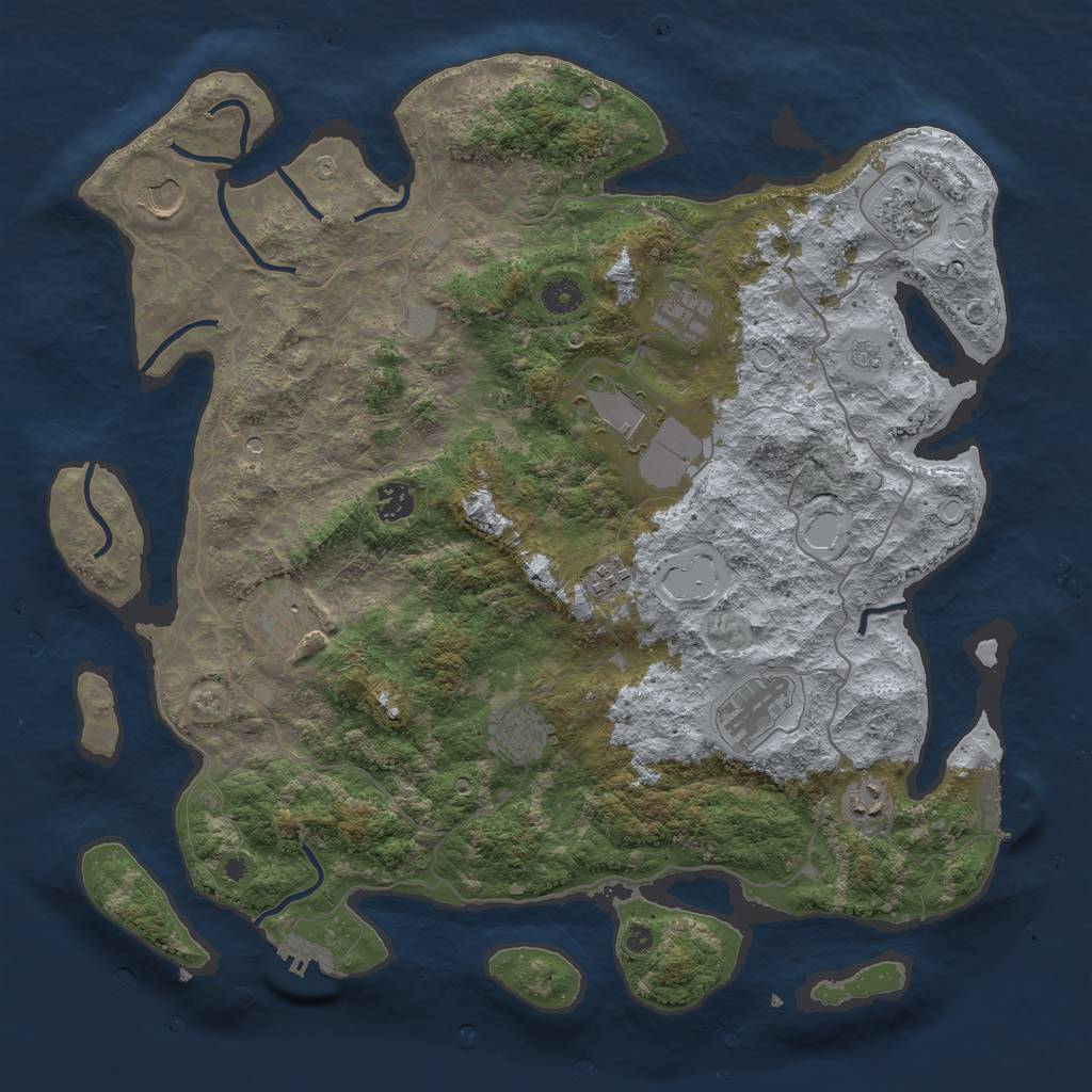 Rust Map: Procedural Map, Size: 4200, Seed: 621922, 19 Monuments