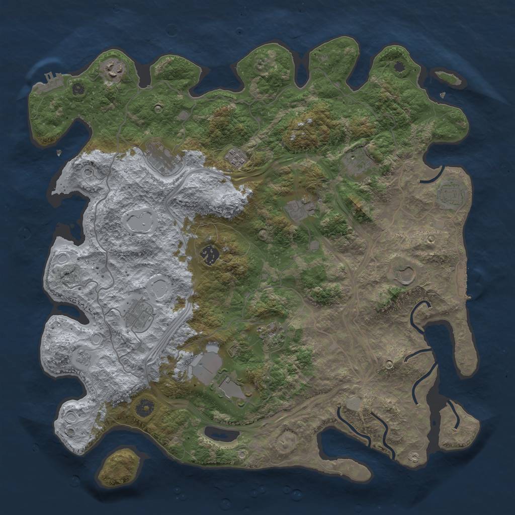 Rust Map: Procedural Map, Size: 4250, Seed: 158867035, 20 Monuments