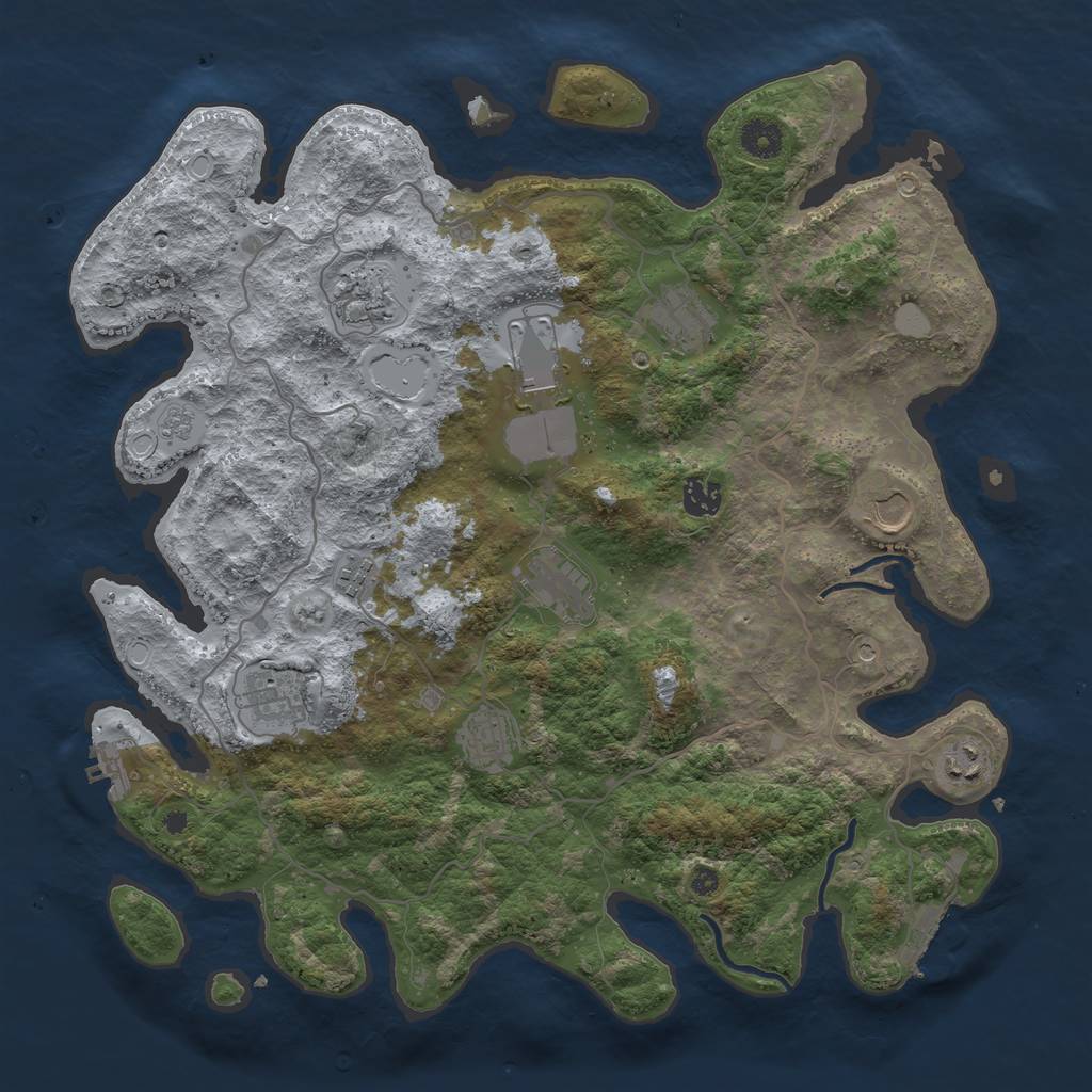 Rust Map: Procedural Map, Size: 4000, Seed: 1082405728, 19 Monuments