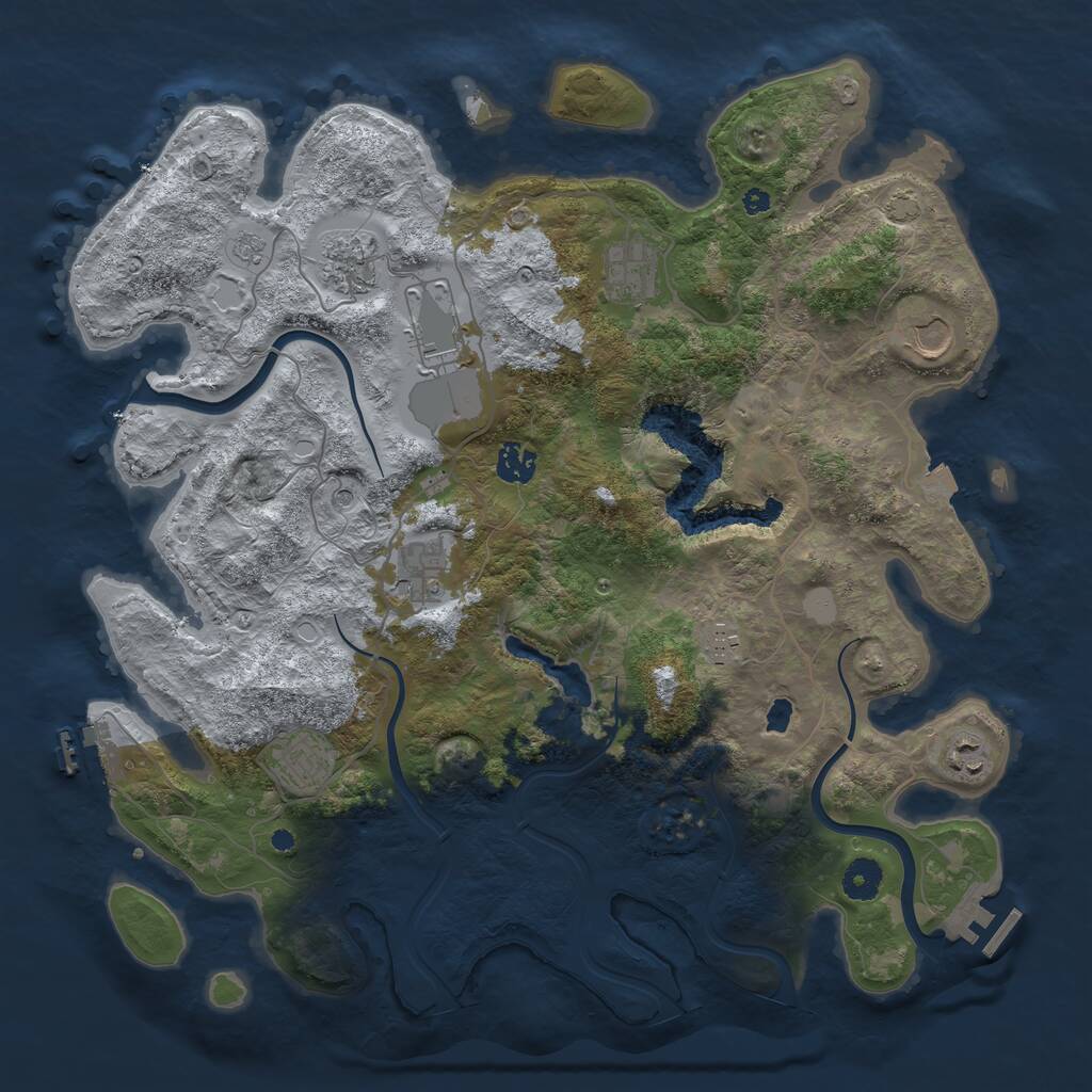 Rust Map: Procedural Map, Size: 4000, Seed: 1082405728, 15 Monuments