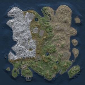 Thumbnail Rust Map: Procedural Map, Size: 3700, Seed: 613461294, 16 Monuments