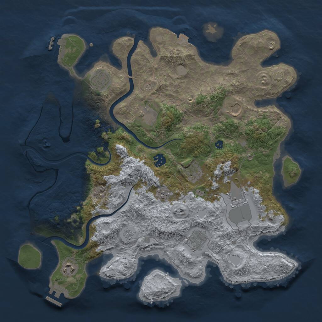Rust Map: Procedural Map, Size: 3800, Seed: 20651, 15 Monuments