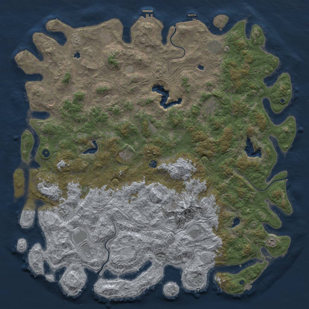 Rust Map: Procedural Map, Size: 6000, Seed: 808569129, 17 Monuments