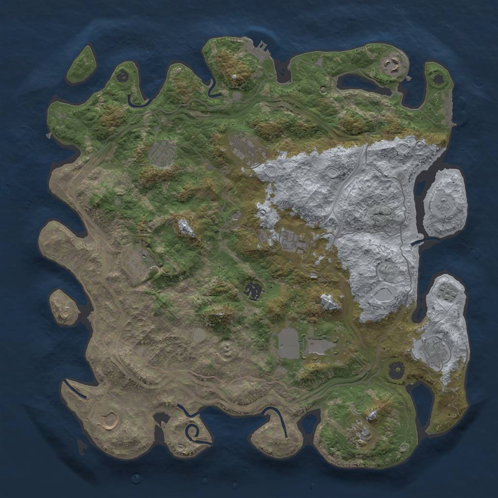 Rust Map: Procedural Map, Size: 4250, Seed: 1715109955, 20 Monuments