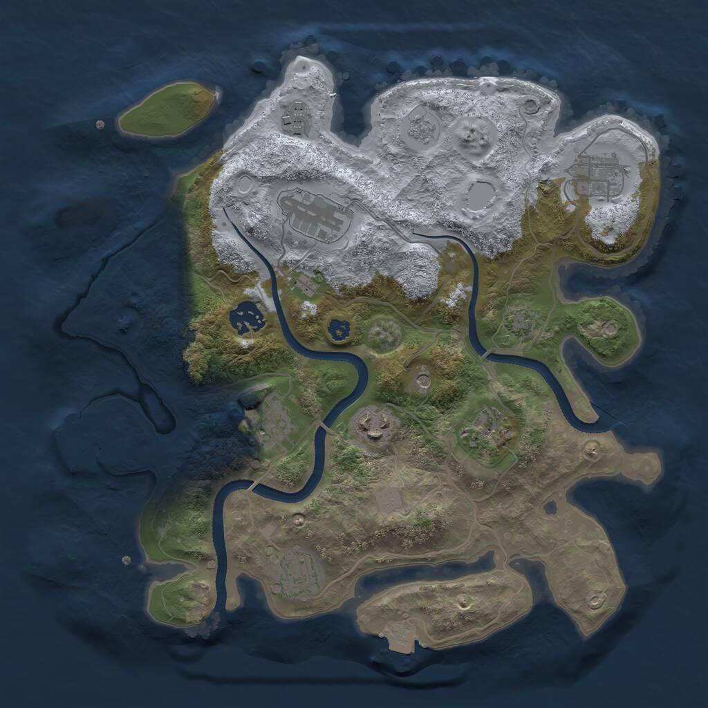 Rust Map: Procedural Map, Size: 3200, Seed: 1872540547, 13 Monuments