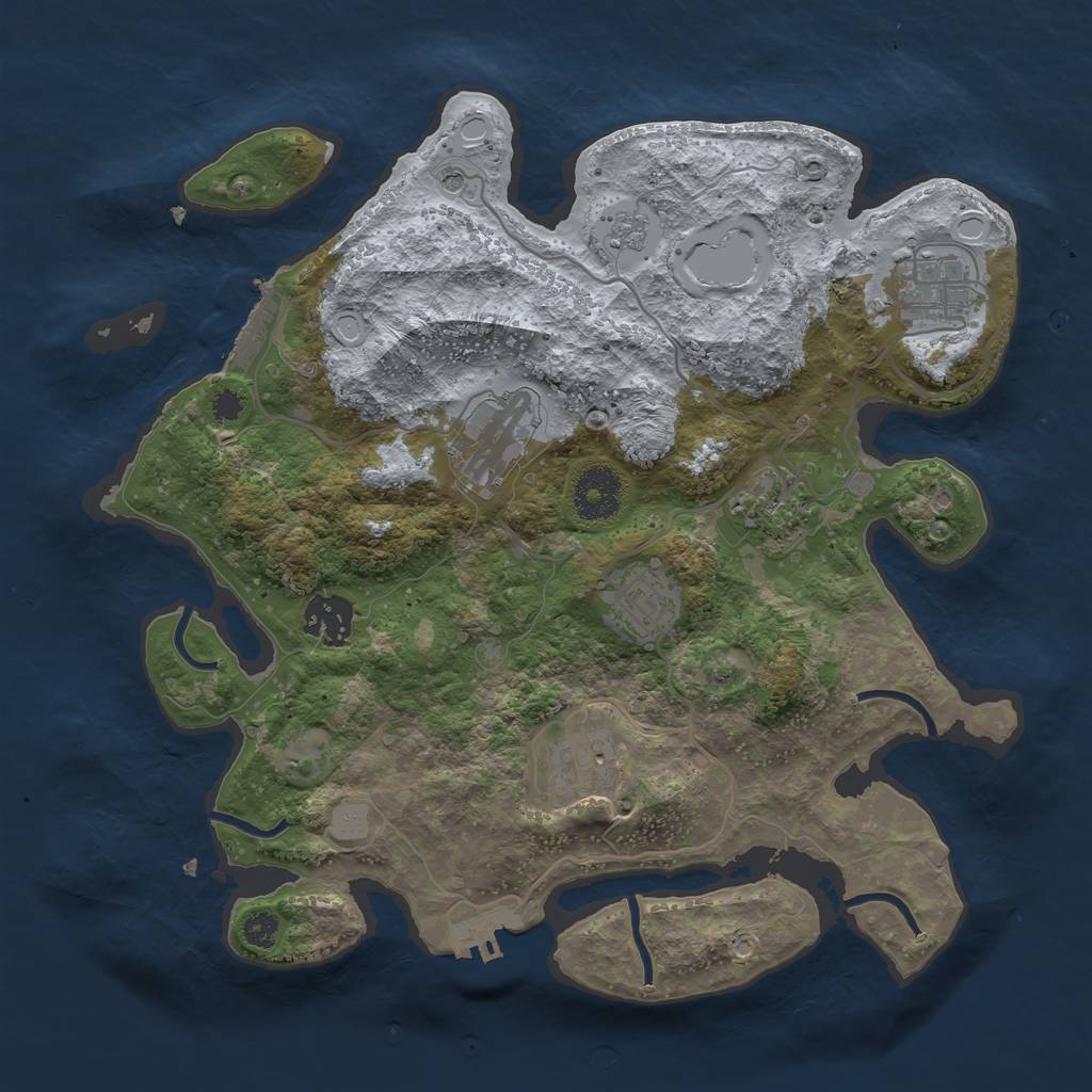 Rust Map: Procedural Map, Size: 3200, Seed: 1872540547, 15 Monuments