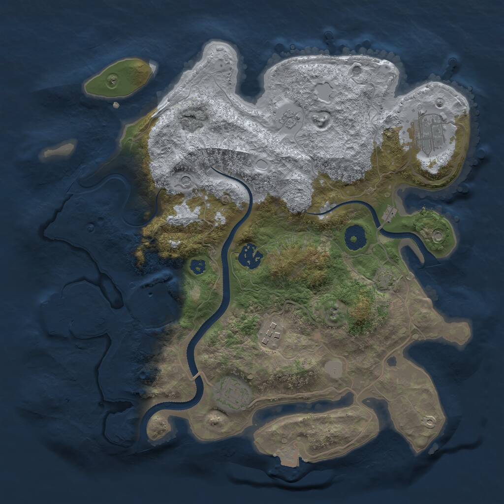Rust Map: Procedural Map, Size: 3200, Seed: 1872540547, 10 Monuments