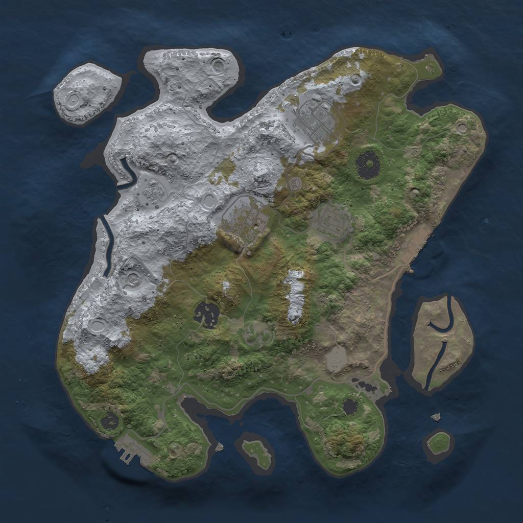 Rust Map: Procedural Map, Size: 3000, Seed: 800309, 13 Monuments