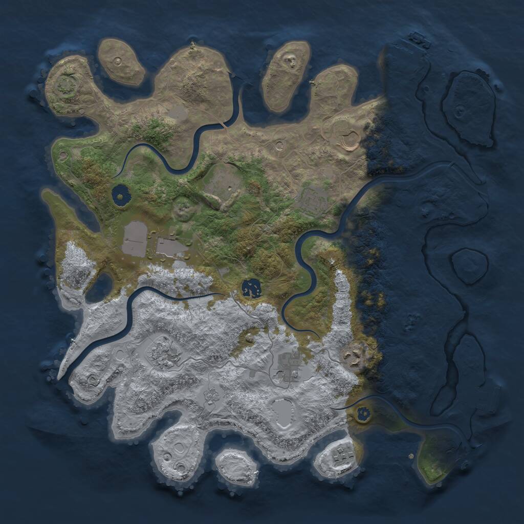 Rust Map: Procedural Map, Size: 3900, Seed: 894812, 15 Monuments