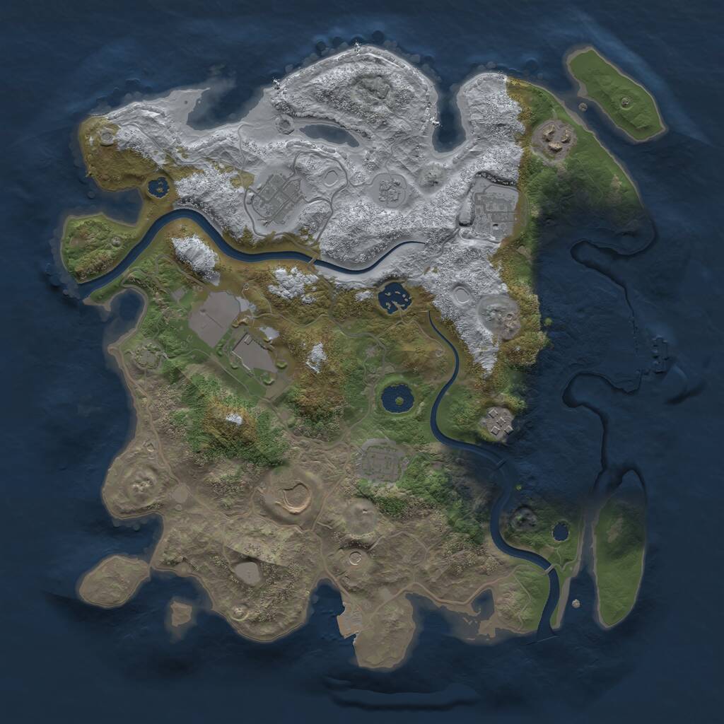 Rust Map: Procedural Map, Size: 3550, Seed: 1612105156, 13 Monuments