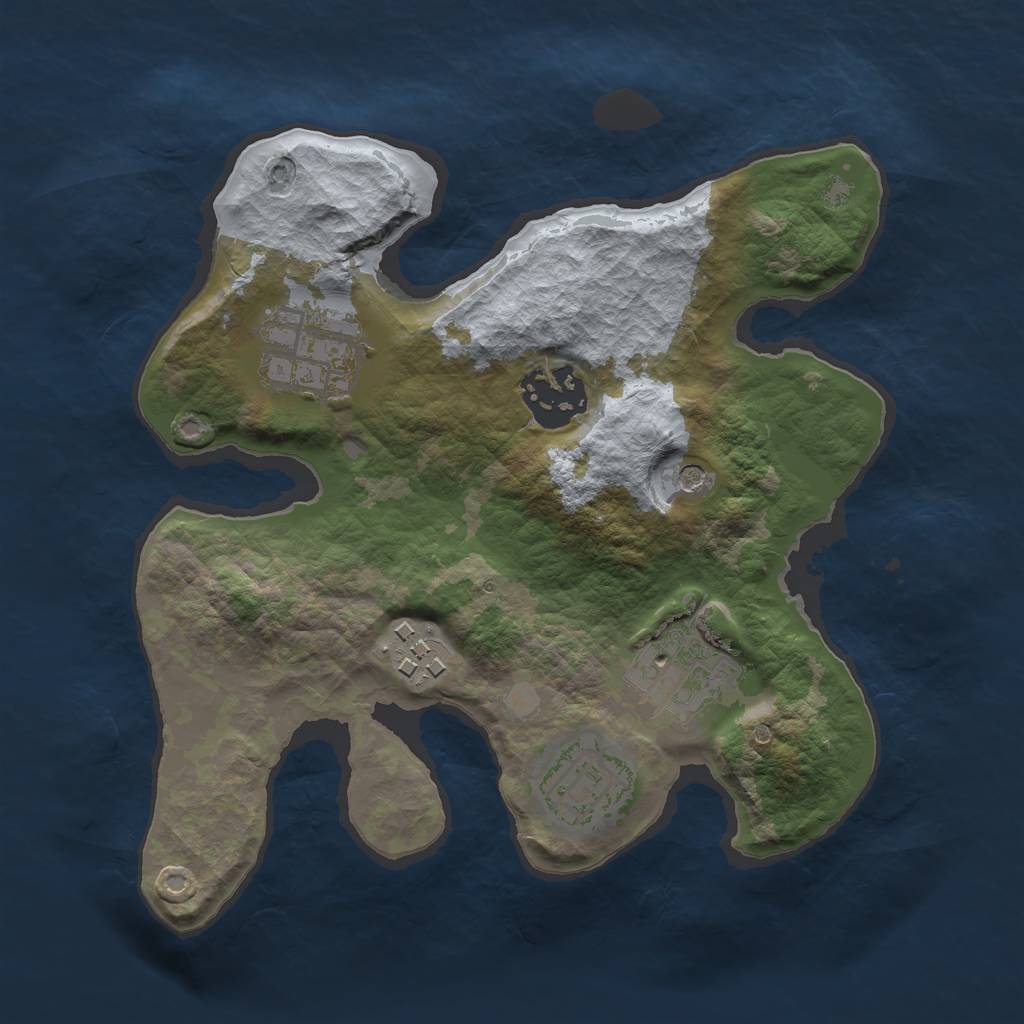 Rust Map: Barren, Size: 2400, Seed: 9592, 8 Monuments