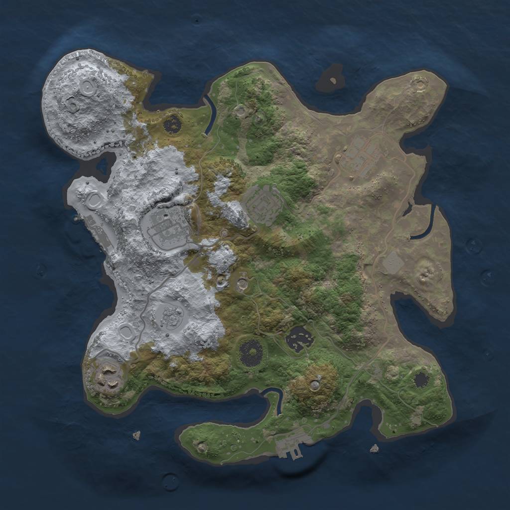 Rust Map: Procedural Map, Size: 3000, Seed: 903590947, 14 Monuments